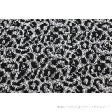 Black And White Leopard Print Jacquard Fabric